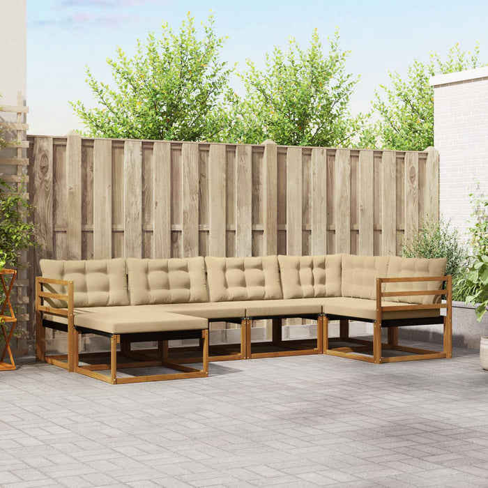 Set de canapele de exterior cu pernă 18 pcs Natural și Bej - WALTI WALTI