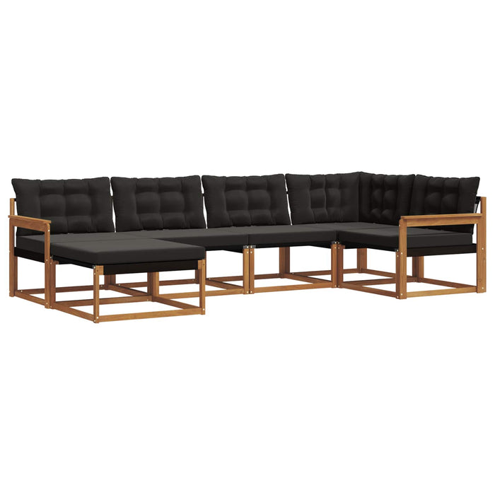 Set de canapele de exterior cu pernă 18 pcs Natural și Negru - WALTI WALTI