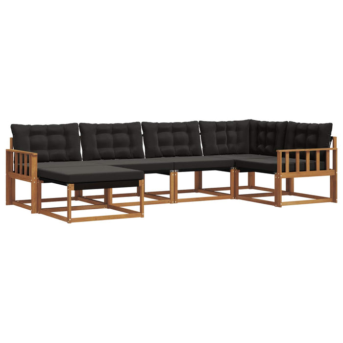 Set de canapele de exterior cu pernă 18 pcs Natural și Negru - WALTI WALTI