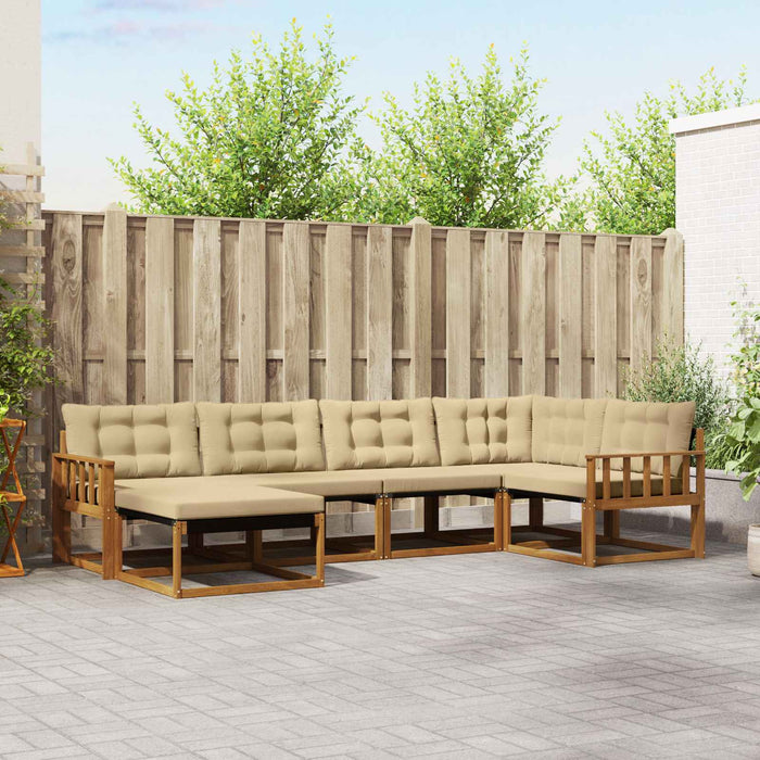 Set de canapele de exterior cu pernă 18 pcs Natural și Bej - WALTI WALTI