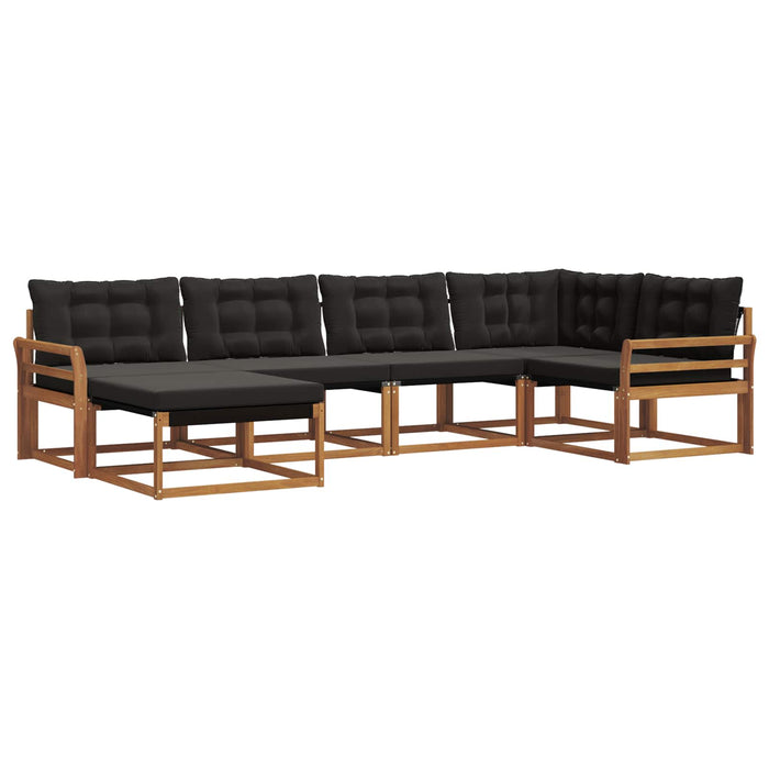 Set de canapele de exterior cu pernă 18 pcs Natural și Negru - WALTI WALTI