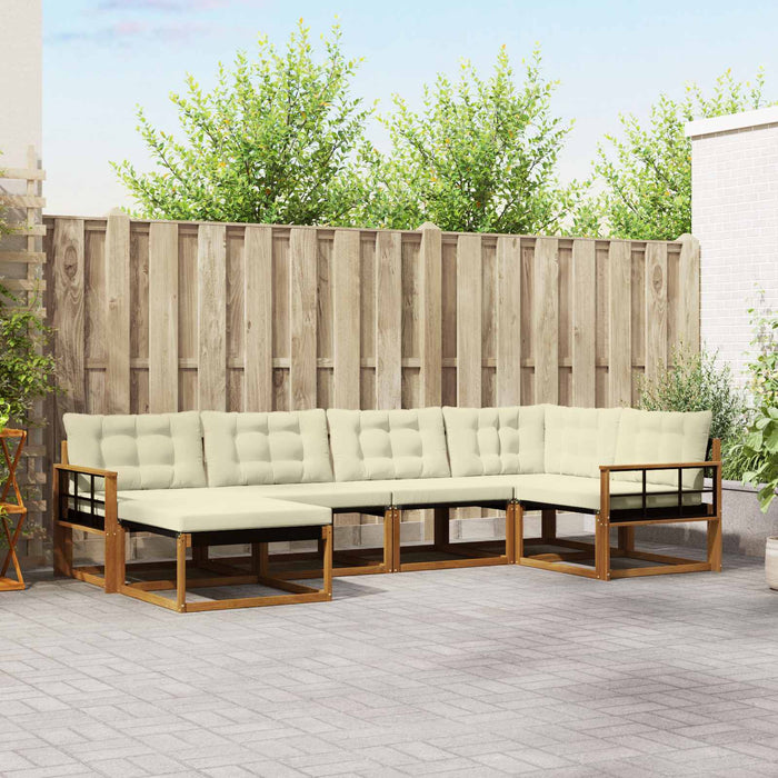 Set de canapele de exterior cu pernă 18 pcs Natural și Crem - WALTI WALTI