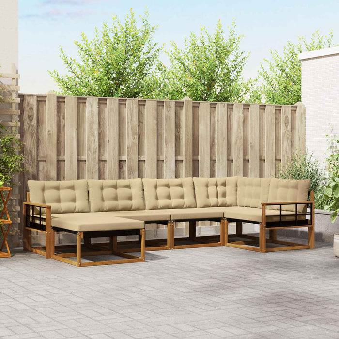 Set de canapele de exterior cu pernă 18 pcs Natural și Bej - WALTI WALTI