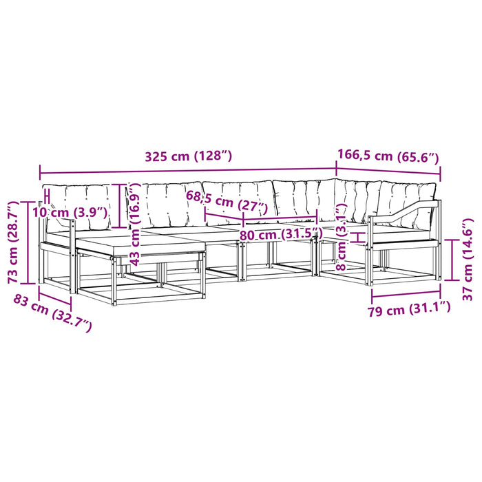 Set de canapele de exterior 6 pcs Gri natural și deschis - WALTI WALTI