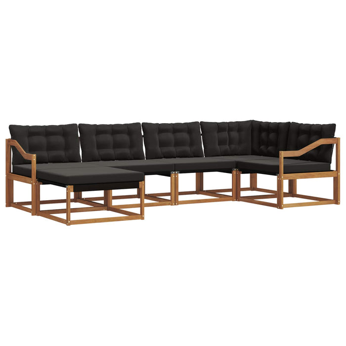 Set de canapele de exterior cu pernă 18 pcs Natural și Negru - WALTI WALTI