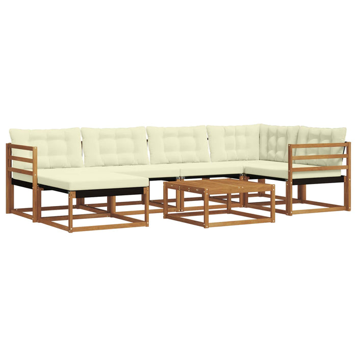 Set de canapele de exterior cu pernă 19 pcs Natural și Crem WALTI