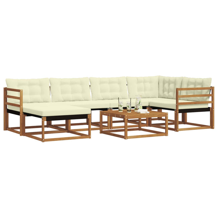 Set de canapele de exterior cu pernă 19 pcs Natural și Crem WALTI