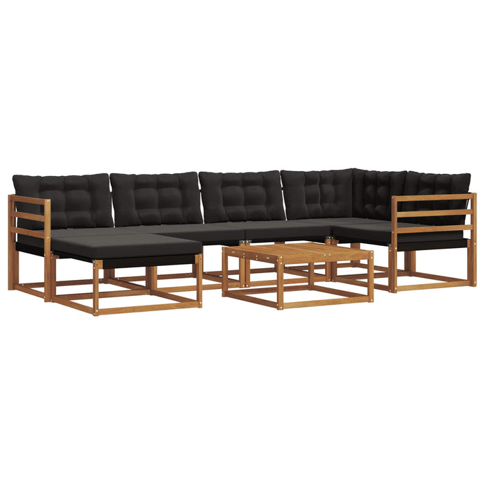 Set de canapele de exterior cu pernă 19 pcs Natural și Negru WALTI