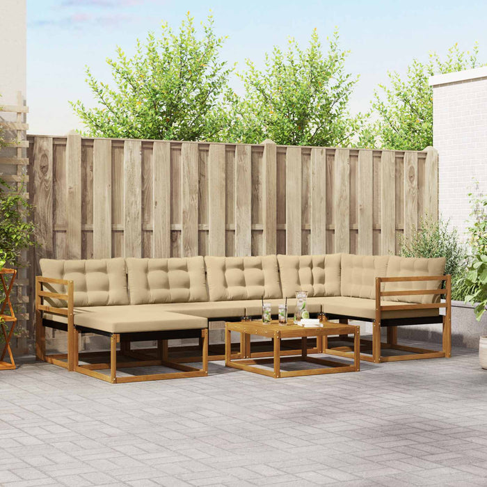 Set de canapele de exterior cu pernă 19 pcs Natural și Bej WALTI
