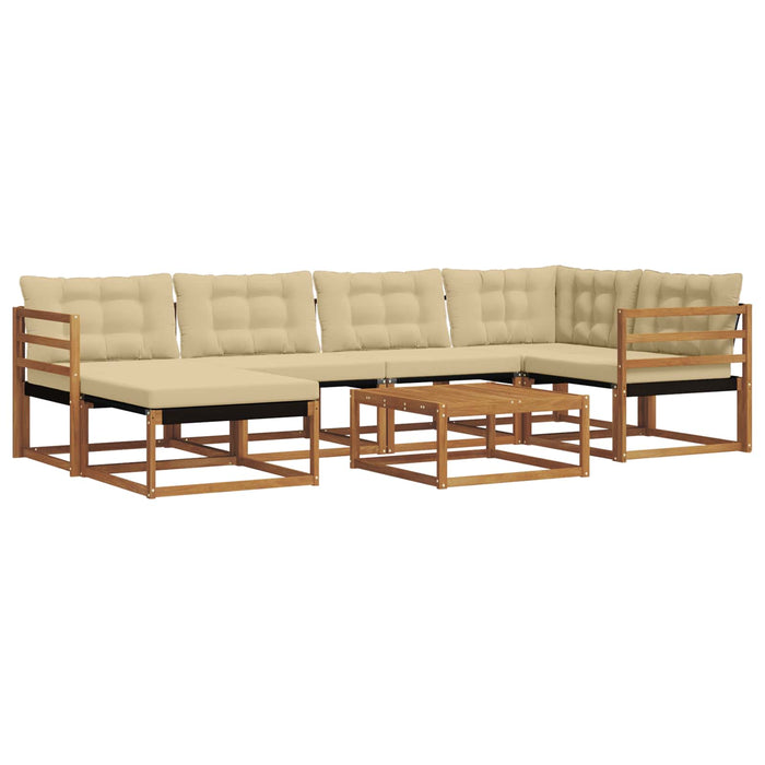 Set de canapele de exterior cu pernă 19 pcs Natural și Bej WALTI