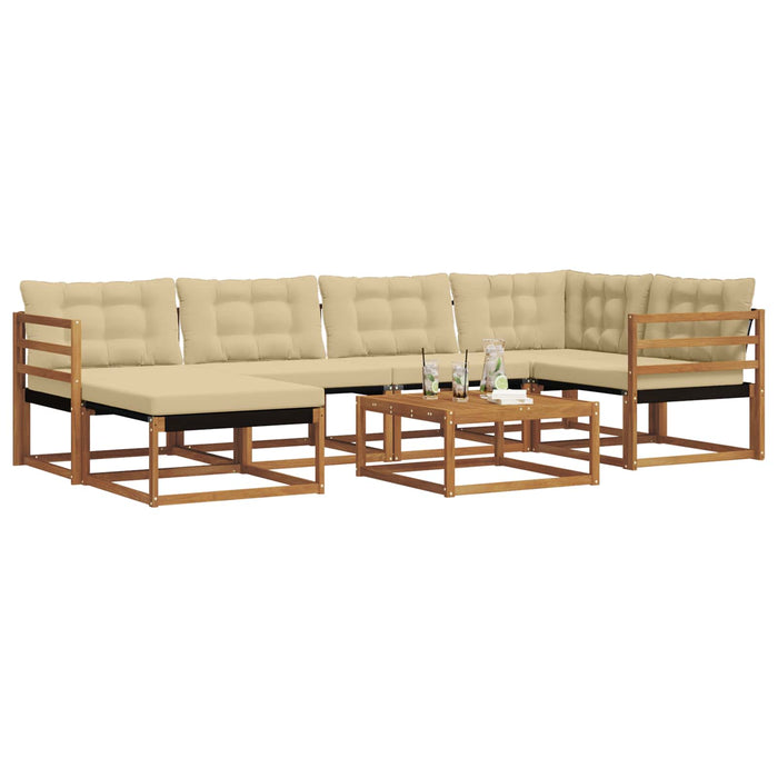 Set de canapele de exterior cu pernă 19 pcs Natural și Bej WALTI