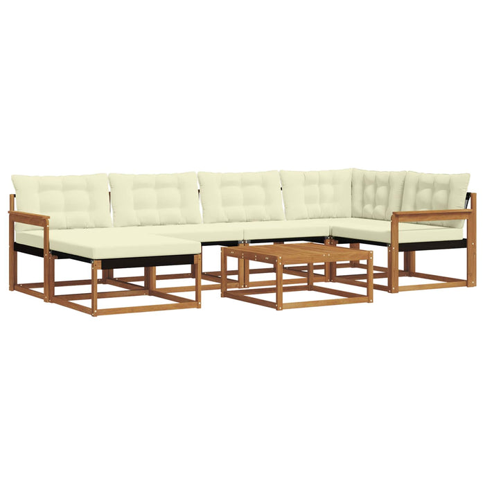 Set de canapele de exterior cu pernă 19 pcs Natural și Crem WALTI