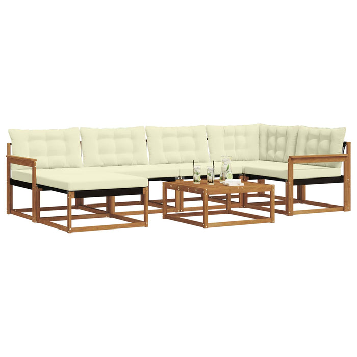 Set de canapele de exterior cu pernă 19 pcs Natural și Crem WALTI