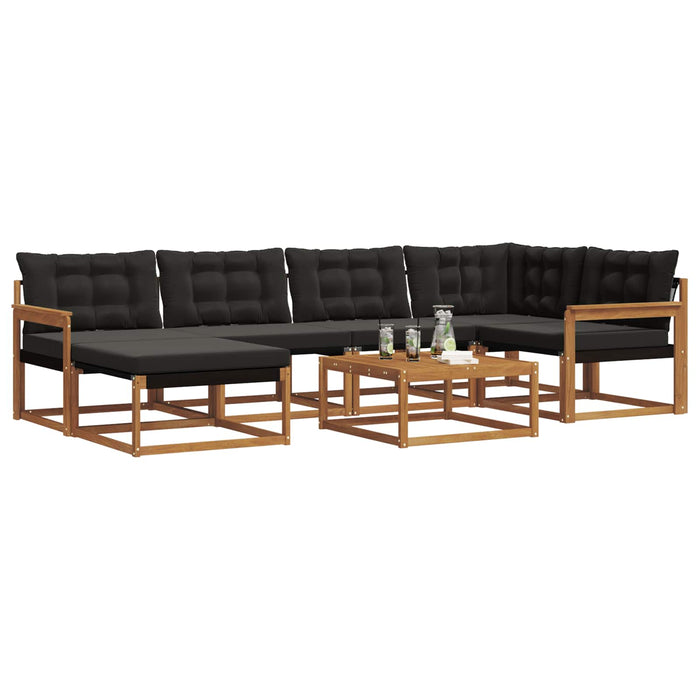 Set de canapele de exterior cu pernă 19 pcs Natural și Negru WALTI