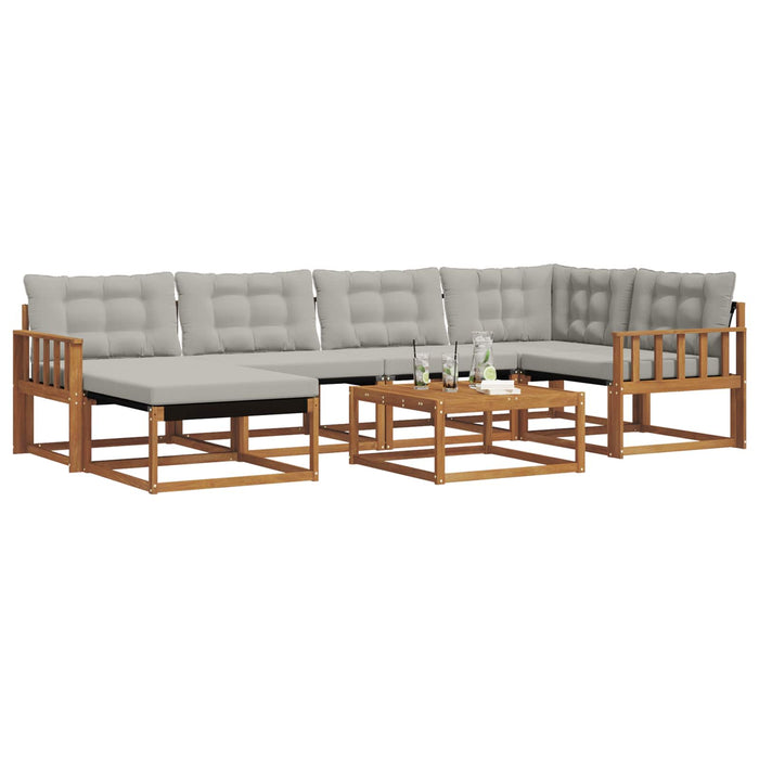 Set de canapele de exterior 7 pcs Gri natural și deschis WALTI