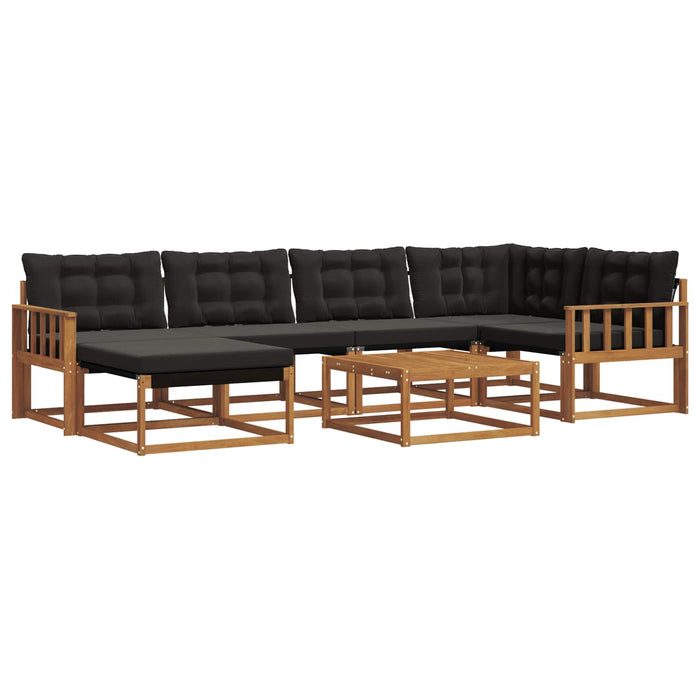 Set de canapele de exterior cu pernă 19 pcs Natural și Negru WALTI