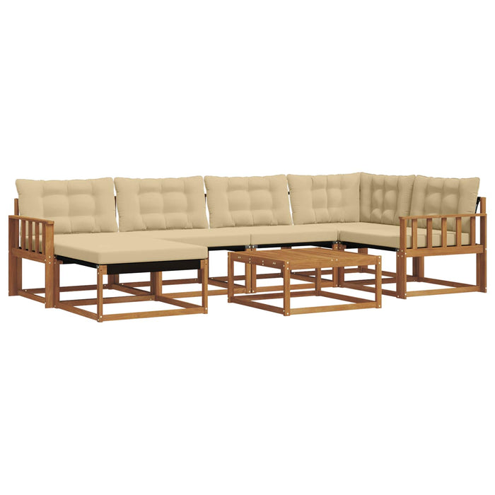 Set de canapele de exterior cu pernă 19 pcs Natural și Bej WALTI