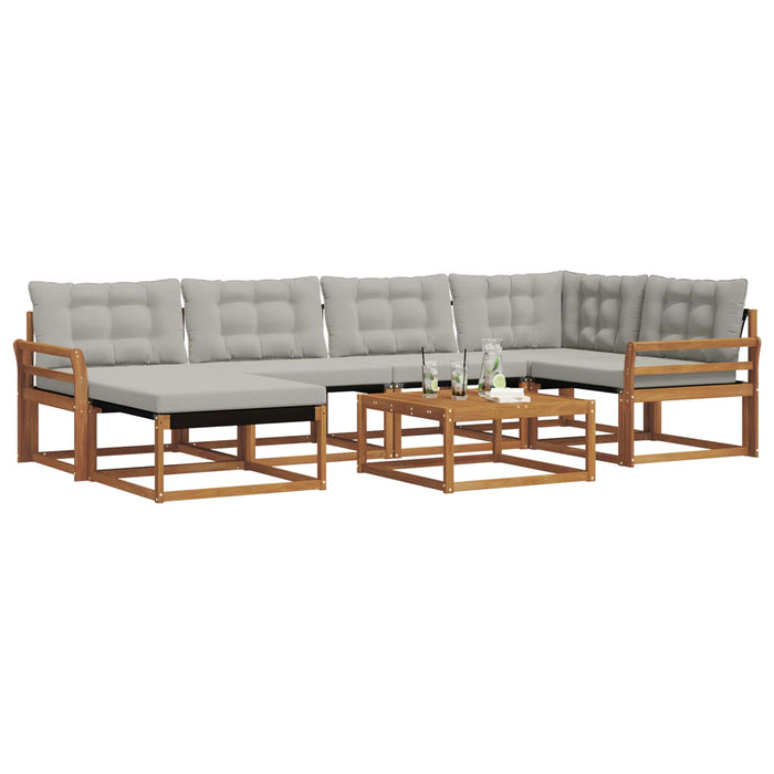 Set de canapele de exterior 7 pcs Gri natural și deschis WALTI