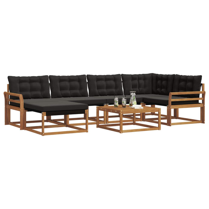 Set de canapele de exterior cu pernă 19 pcs Natural și Negru WALTI