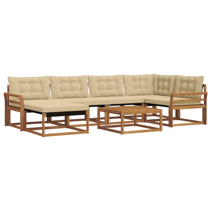 Set de canapele de exterior cu pernă 19 pcs Natural și Bej WALTI