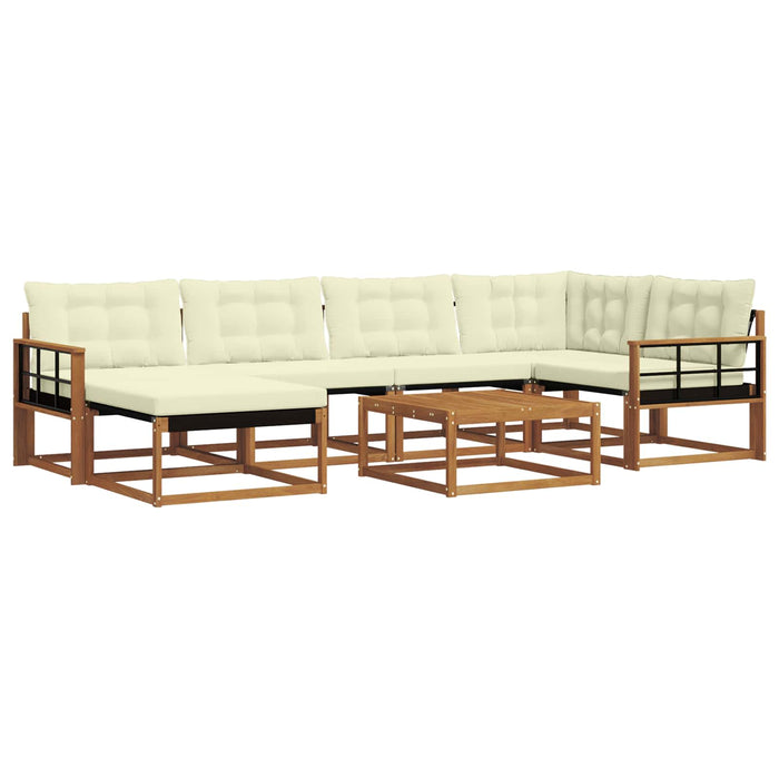 Set de canapele de exterior cu pernă 19 pcs Natural și Crem WALTI