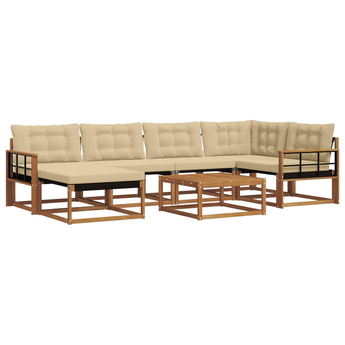 Set de canapele de exterior cu pernă 19 pcs Natural și Bej WALTI