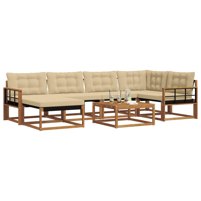 Set de canapele de exterior cu pernă 19 pcs Natural și Bej WALTI