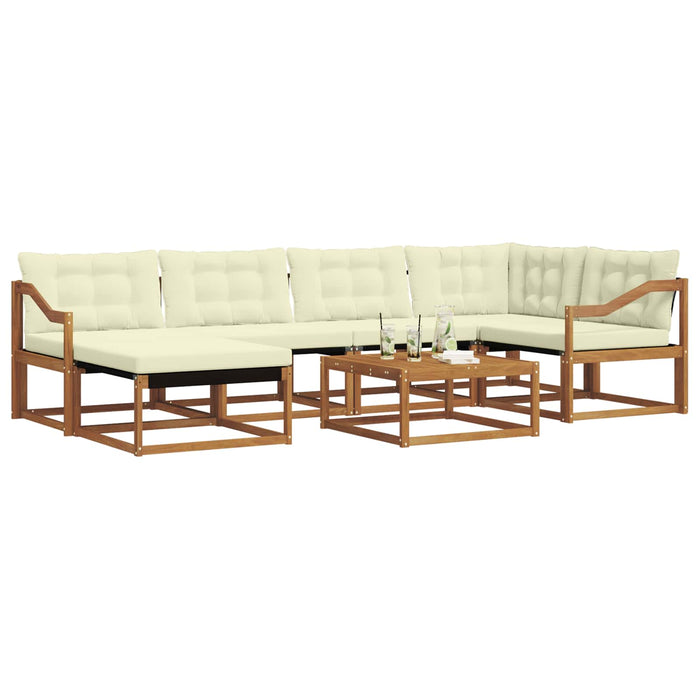 Set de canapele de exterior cu pernă 19 pcs Natural și Crem WALTI