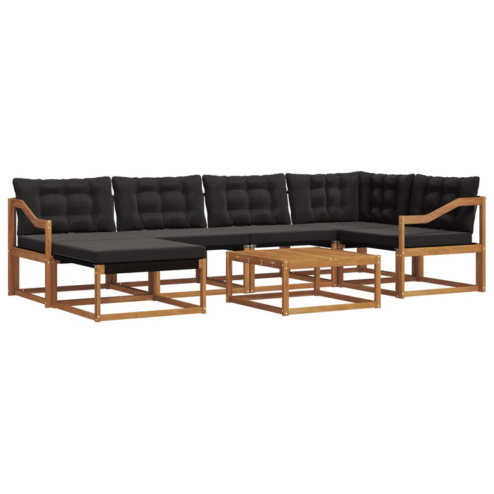 Set de canapele de exterior cu pernă 19 pcs Natural și Negru WALTI