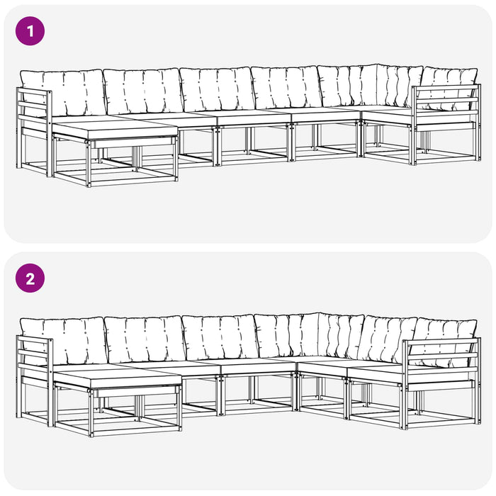 Set de canapele de exterior cu pernă 21 pcs Natural și Crem - WALTI WALTI