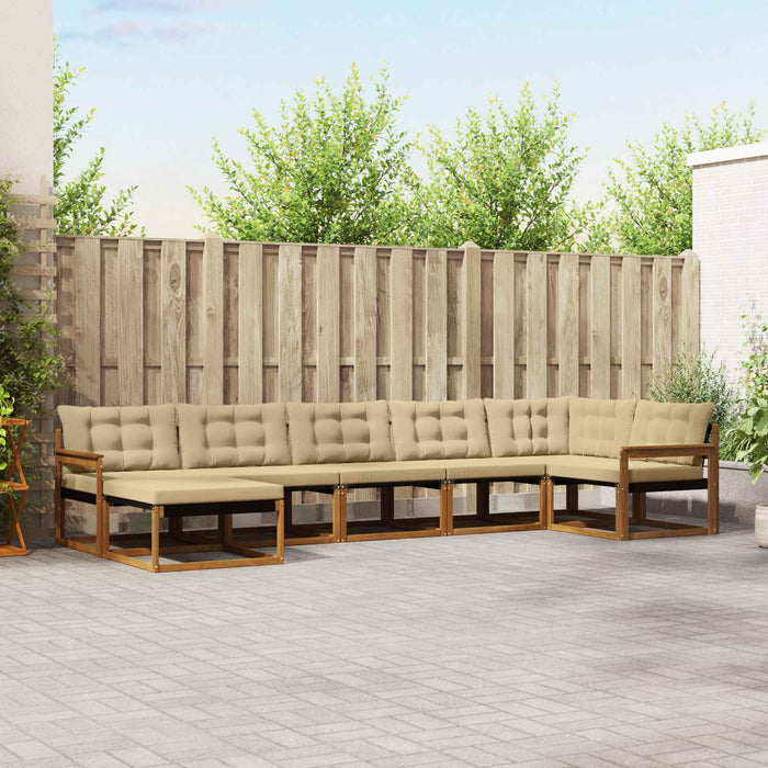 Set de canapele de exterior cu pernă 21 pcs Natural și Bej - WALTI WALTI