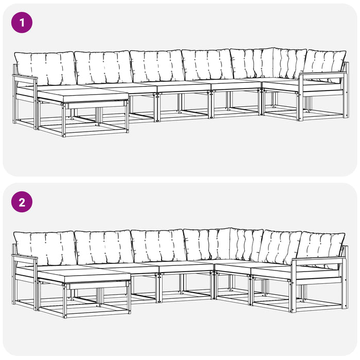 Set de canapele de exterior cu pernă 21 pcs Natural și Bej - WALTI WALTI