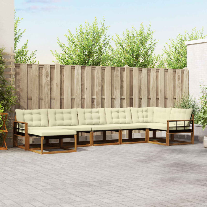 Set de canapele de exterior cu pernă 21 pcs Natural și Crem - WALTI WALTI