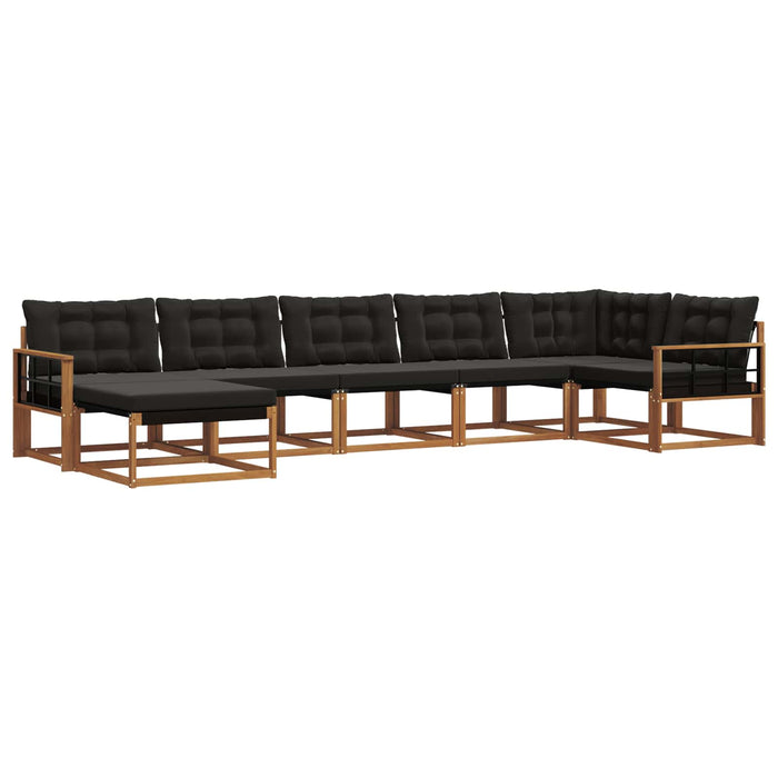 Set de canapele de exterior cu pernă 21 pcs Natural și Negru - WALTI WALTI