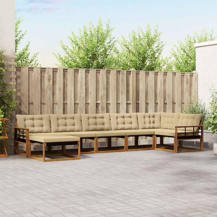 Set de canapele de exterior cu pernă 21 pcs Natural și Bej - WALTI WALTI