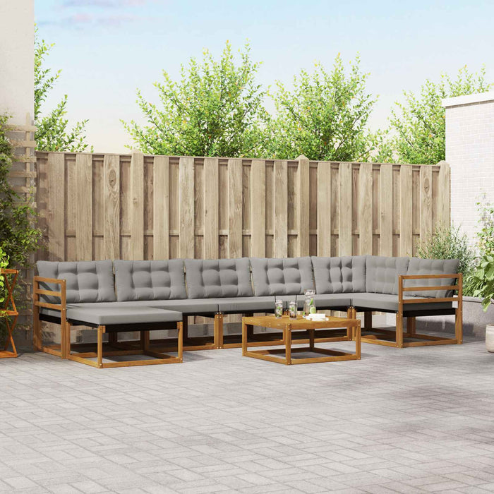 Set de canapele de exterior 8 pcs Gri natural și deschis WALTI