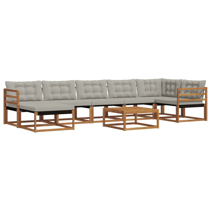 Set de canapele de exterior 8 pcs Gri natural și deschis WALTI