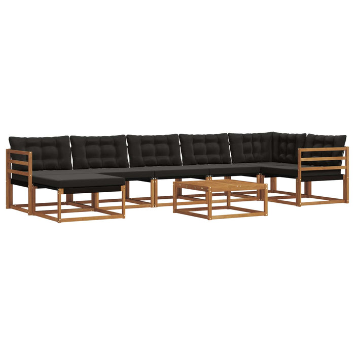 Set de canapele de exterior cu pernă 22 pcs Natural și Negru WALTI