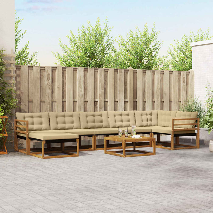 Set de canapele de exterior cu pernă 22 pcs Natural și Bej WALTI