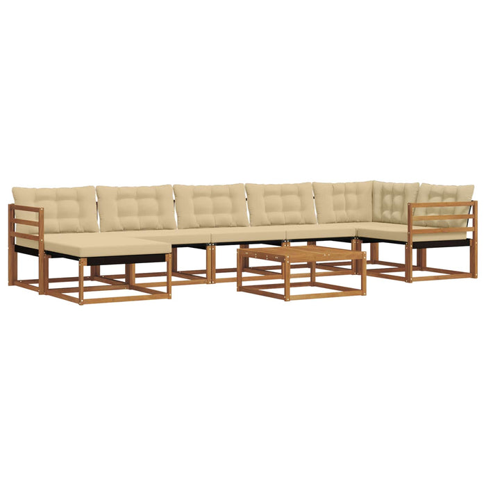 Set de canapele de exterior cu pernă 22 pcs Natural și Bej WALTI