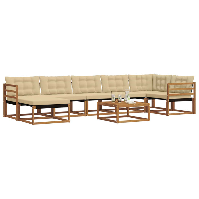 Set de canapele de exterior cu pernă 22 pcs Natural și Bej WALTI