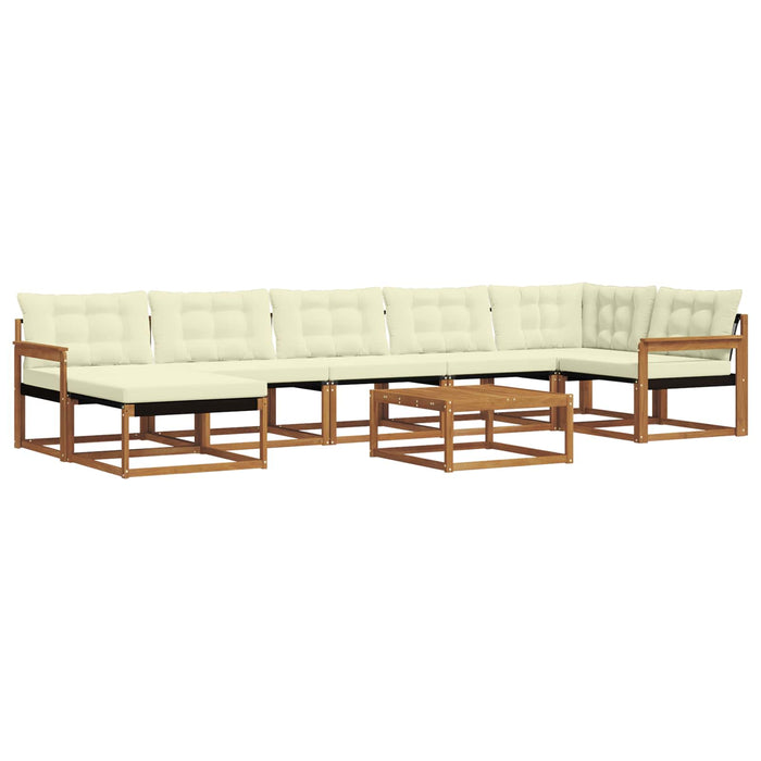 Set de canapele de exterior cu pernă 22 pcs Natural și Crem WALTI
