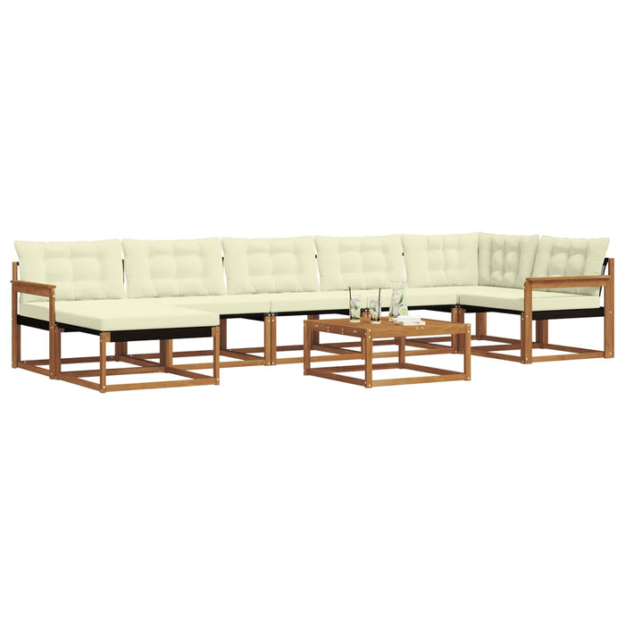 Set de canapele de exterior cu pernă 22 pcs Natural și Crem WALTI
