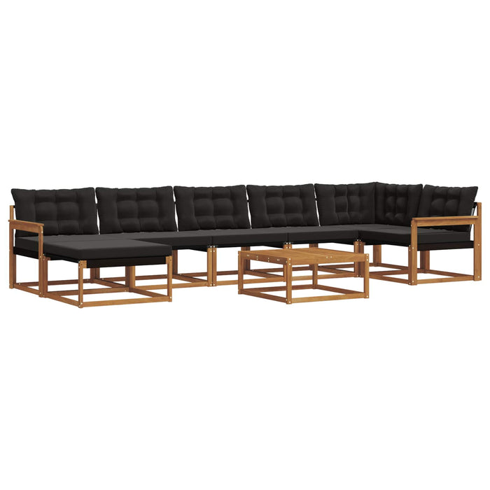 Set de canapele de exterior cu pernă 22 pcs Natural și Negru WALTI