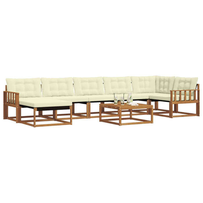 Set de canapele de exterior cu pernă 22 pcs Natural și Crem WALTI