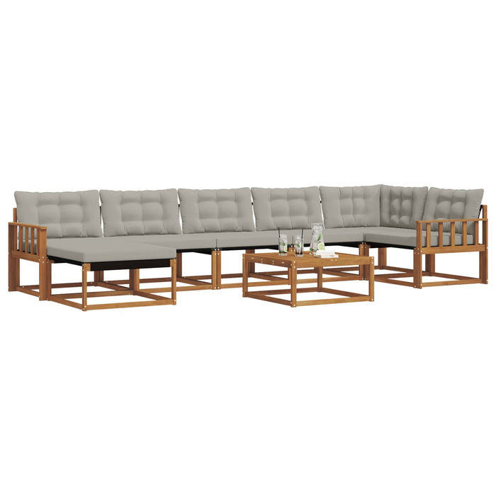 Set de canapele de exterior 8 pcs Gri natural și deschis WALTI