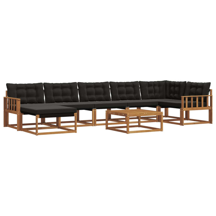 Set de canapele de exterior cu pernă 22 pcs Natural și Negru WALTI