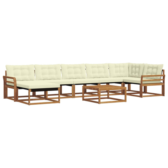 Set de canapele de exterior cu pernă 22 pcs Natural și Crem WALTI