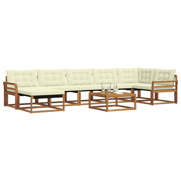 Set de canapele de exterior cu pernă 22 pcs Natural și Crem WALTI