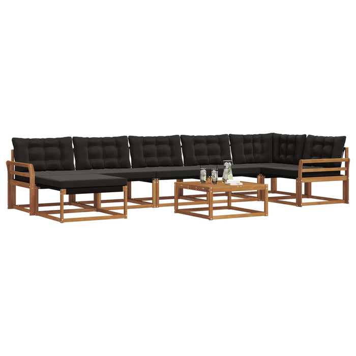 Set de canapele de exterior cu pernă 22 pcs Natural și Negru WALTI